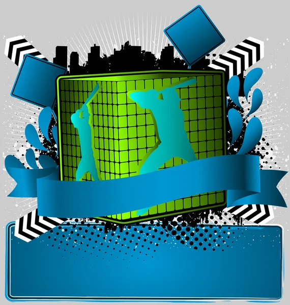 Cube avec silhouette Baseball. Série Sport Design . — Image vectorielle