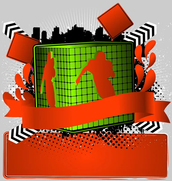 Cube avec silhouette Football. Série Sport Design . — Image vectorielle