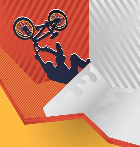 Moderne abstracte sport vector achtergrond. BMX wielrenner. — Stockvector