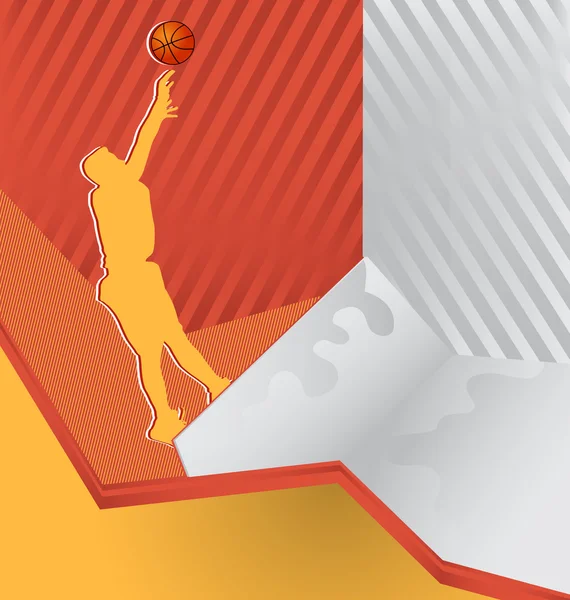 现代抽象彩色背景。篮球运动员 — 图库矢量图片