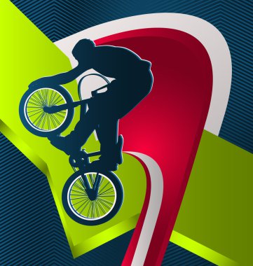 Modern dinamik tasarlanmış spor vektör arka plan. BMX.