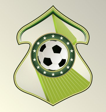 Modern dinamik tasarlanmış vektör spor amblemi. Futbol.