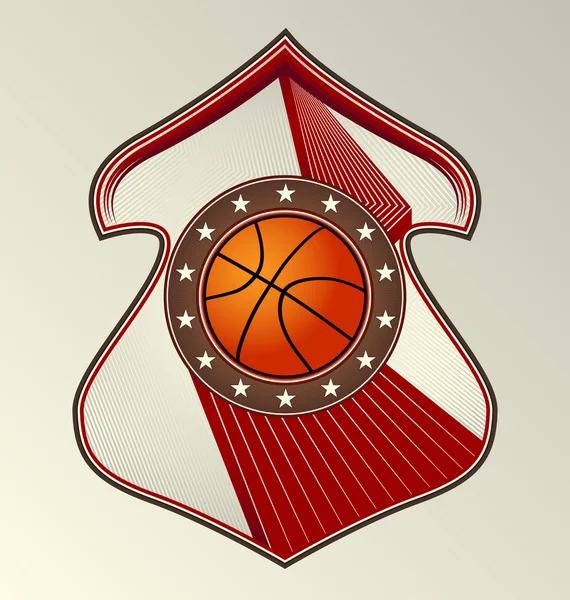 Emblema de esporte vetorial dinâmico moderno projetado. Basquetebol . — Vetor de Stock