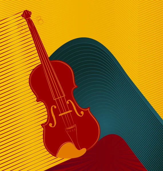 Modern abstrato musical projetado fundo. Violino . — Vetor de Stock