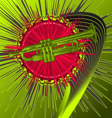 Modern müzikal tasarlanmış arka plan. trompet.