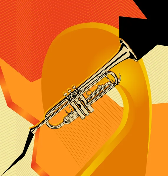 Fond musical abstrait moderne conçu. Trompette . — Image vectorielle
