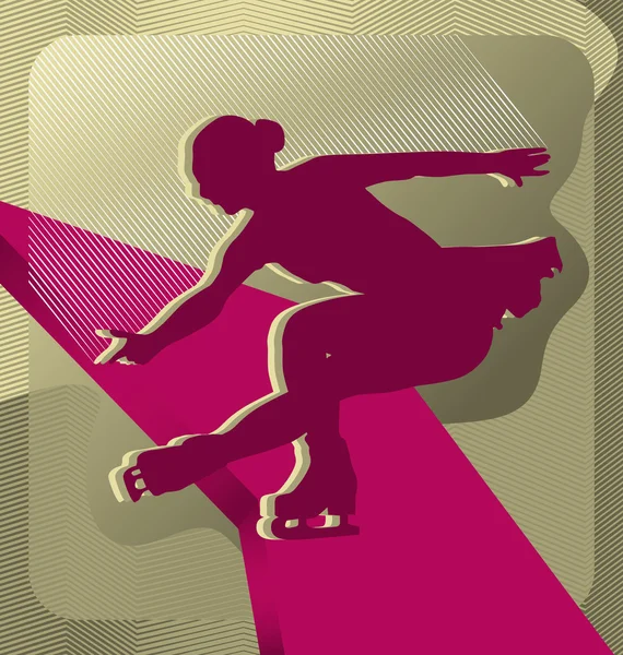 現代抽象スポーツ ベクトル背景デザイン。フィギュア スケート. — ストックベクタ