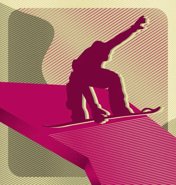 現代抽象スポーツ ベクトル背景デザイン。スノーボード. — ストックベクタ
