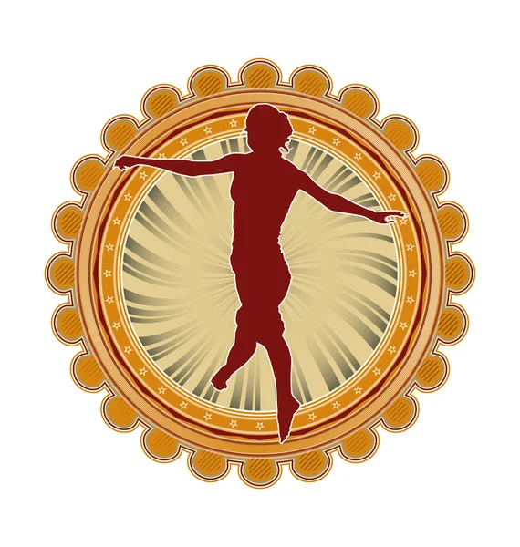 Modern abstract sport emblem design. Jumping. — Stock Vector
