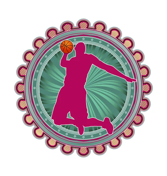 Design moderne abstrait d'emblème sportif. Basket-ball . — Image vectorielle