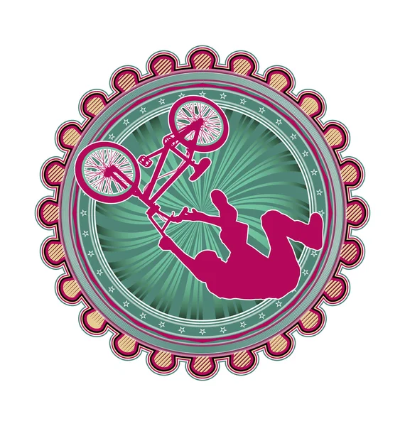 Modern abstract sport emblem design. BMX Cyclist. — Stock Vector