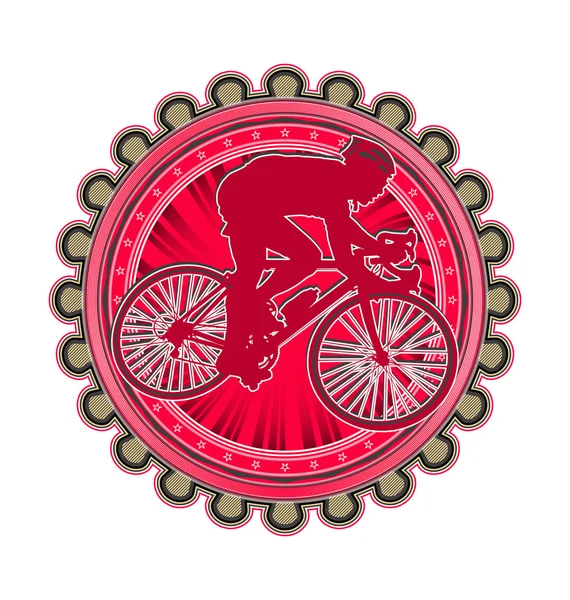 Modern abstract sport emblem design. Cycling. — Stock Vector