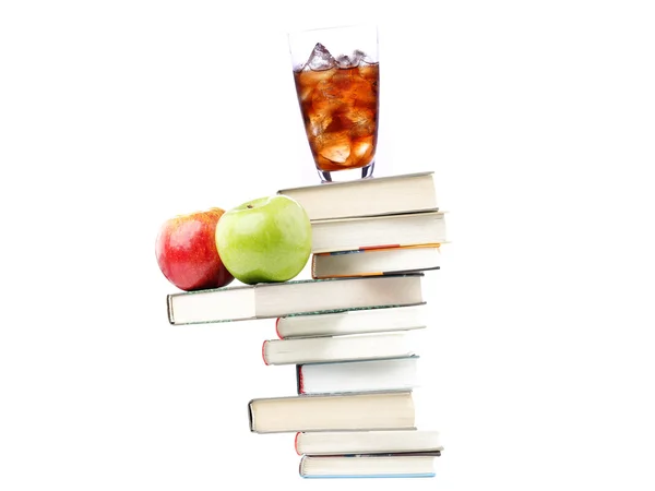 Books with food and drink — Stock Photo, Image