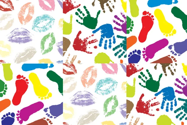 Läppar, händer, fötter färg målade — Stockfoto