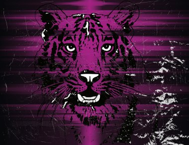 Tiger in the night clipart