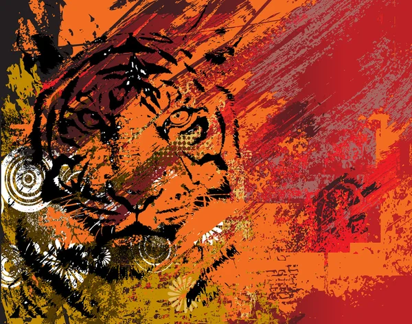 Тигр на абстрактном фоне — стоковое фото