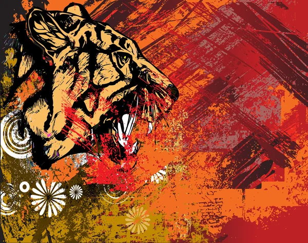 Tiger auf abstraktem Hintergrund — Stockfoto