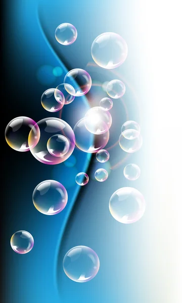 Eau et bulles bleu profond — Photo
