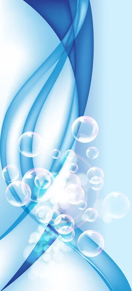 Глубоко синяя вода и пузыри — стоковое фото