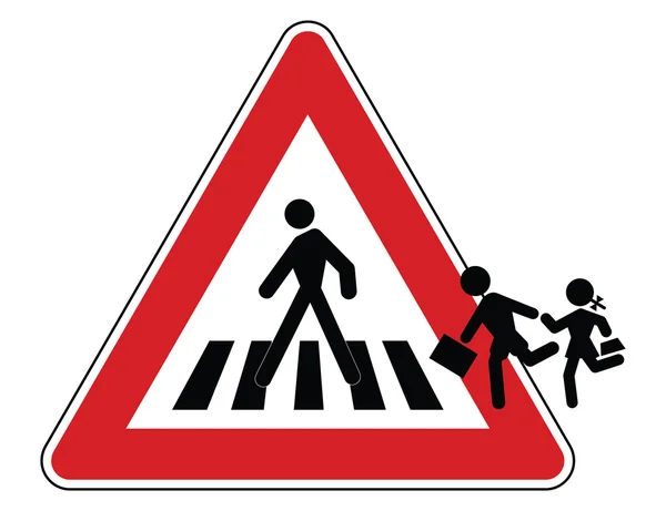 Warnung vor Straßenkreuzung — Stockfoto