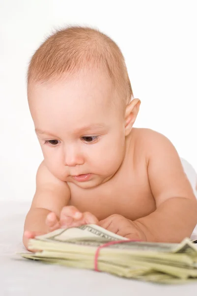 Gyermek és pénz — Stock Fotó