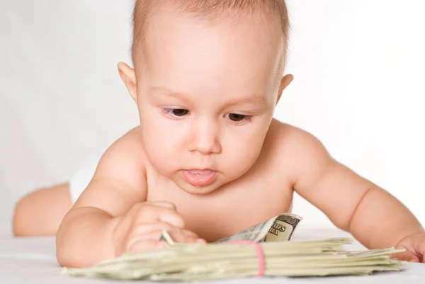 Gyermek és pénz — Stock Fotó