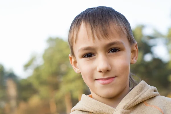 Boy is on the background of nature — Stock Photo, Image