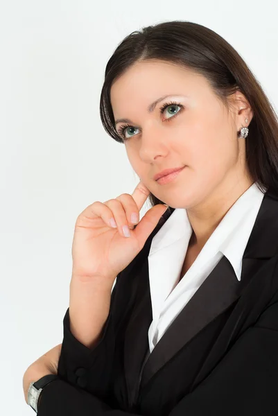 Beautiful woman in a business suit — Stock Photo, Image