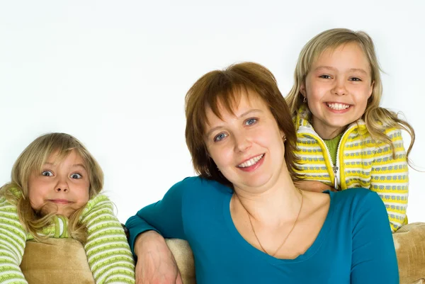 Happy mom with daughters — Stock Photo, Image