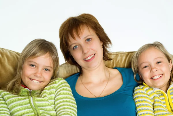 Happy mom with daughters — Stock Photo, Image
