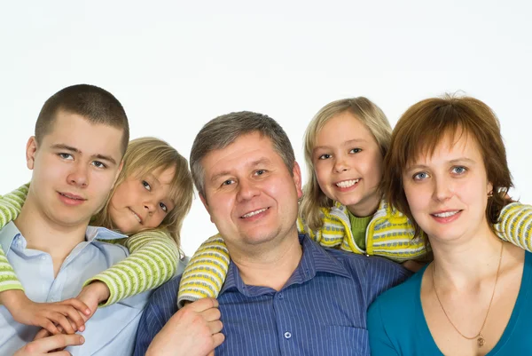 Família feliz de cinco — Fotografia de Stock
