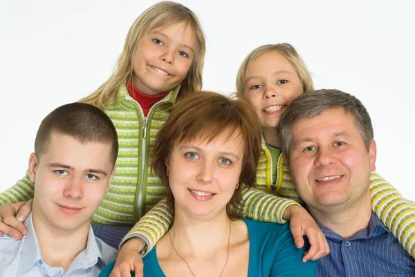 Happy family of five — Stock Photo, Image