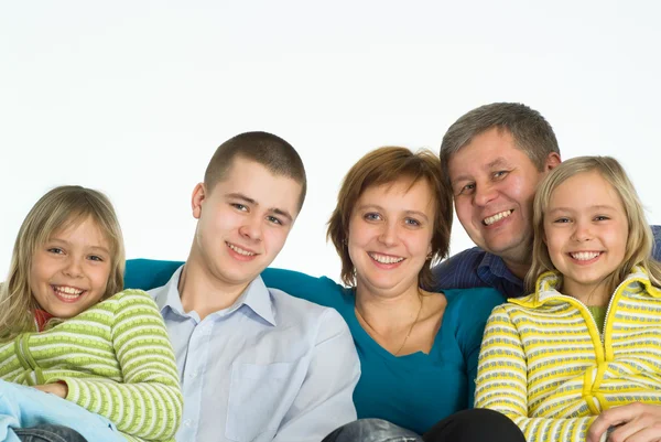 Beş kişilik mutlu bir aile. — Stok fotoğraf
