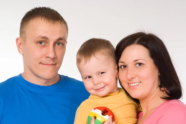 Ritratto di famiglia felice di tre persone — Foto Stock