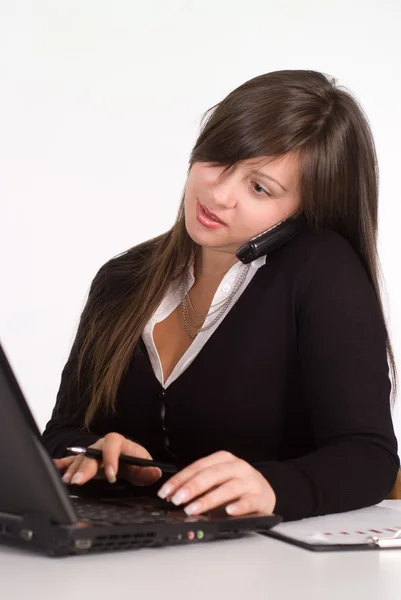 Beautiful girl working in the office — Stock Photo, Image