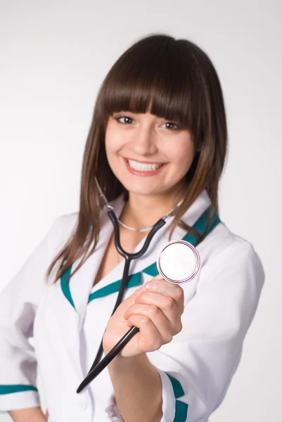 Mooie verpleegster permanent — Stockfoto