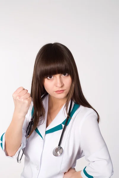 Schöne Krankenschwester stehend — Stockfoto