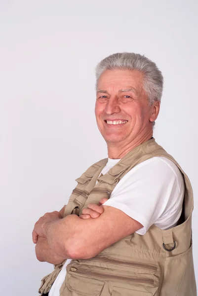 Old builder smiling — Stock Photo, Image