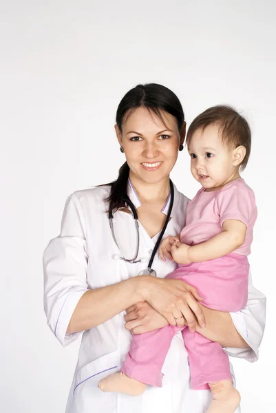Лікар з маленьким пацієнтом — стокове фото
