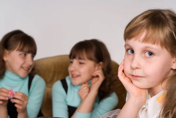 Girl with her cousins — Stock Photo, Image