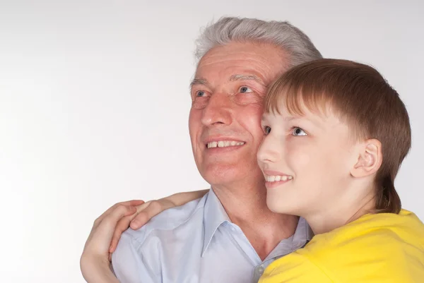 Дедушка и внук — стоковое фото