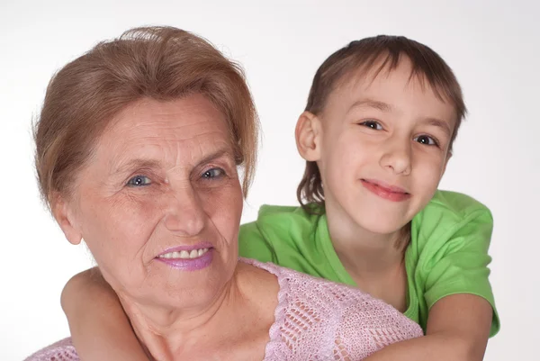 美丽的奶奶和孙子 — 图库照片