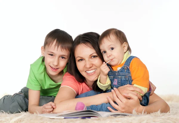 Mom with son and daughter — Stock Photo, Image