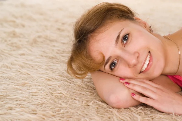 Magnificent girl on the floor — Stock Photo, Image