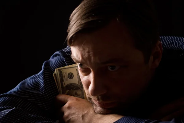 Mann mit Bargeld — Stockfoto