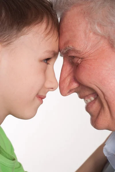 Grandfather and grandson Stock Image