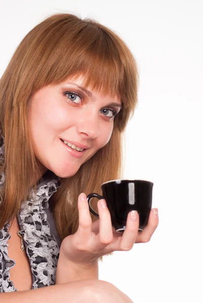 Lány kezében egy csésze — Stock Fotó