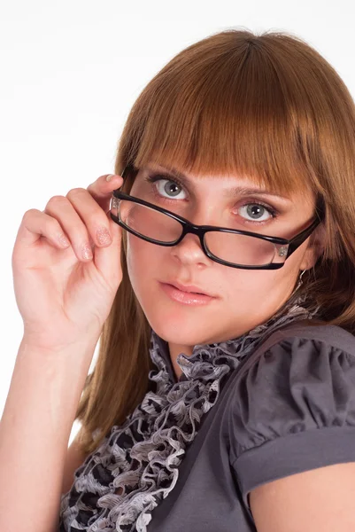 Szép lány szemüveg — Stock Fotó