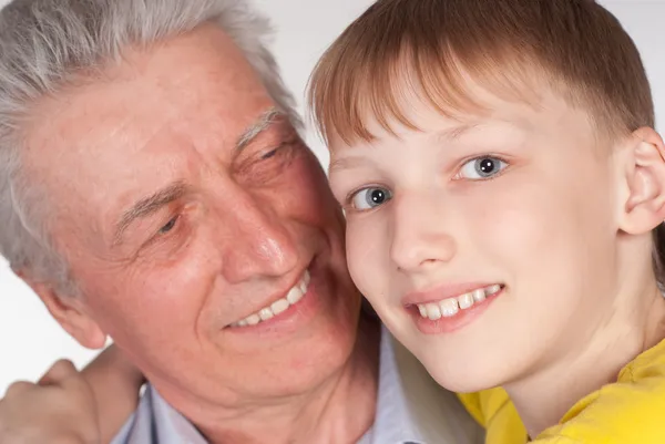 Дедушка и внук — стоковое фото