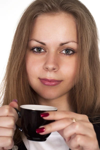 Girl holding a cup — Stock Photo, Image